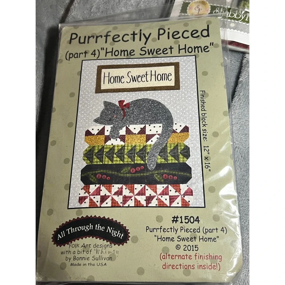 Bonnie Sullivan Purrfectly Pieced Quilt Kits 1-4 BOM Cat Applique Fabric